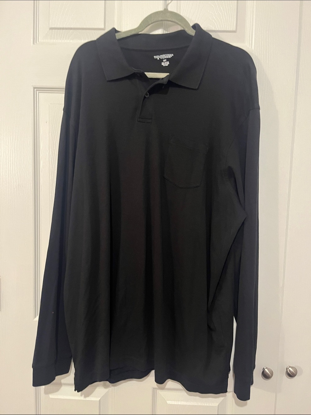Roundtree & Yorke Black Long-Sleeve Polo 3XT super soft